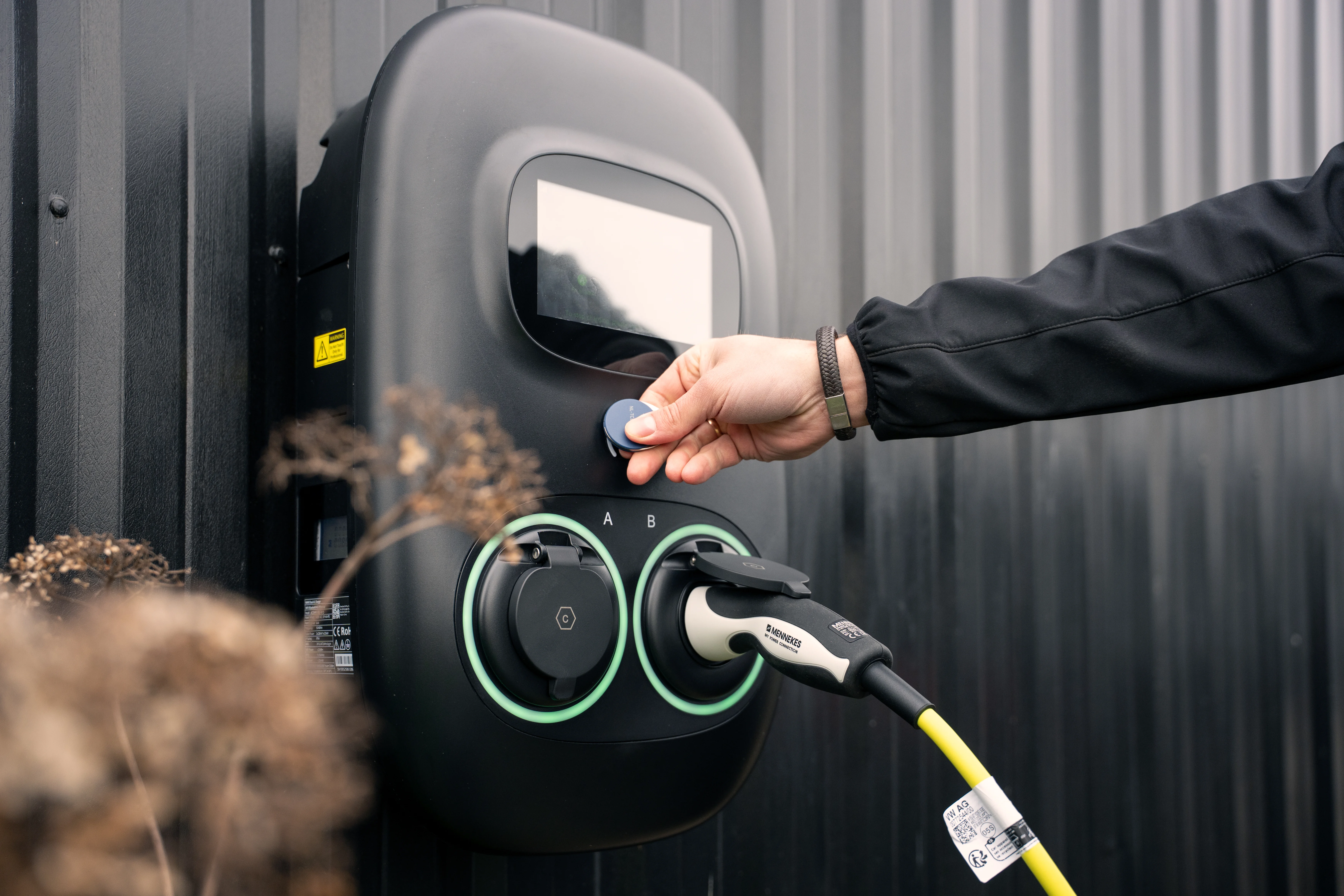 Two Pro charger in a parking installation
